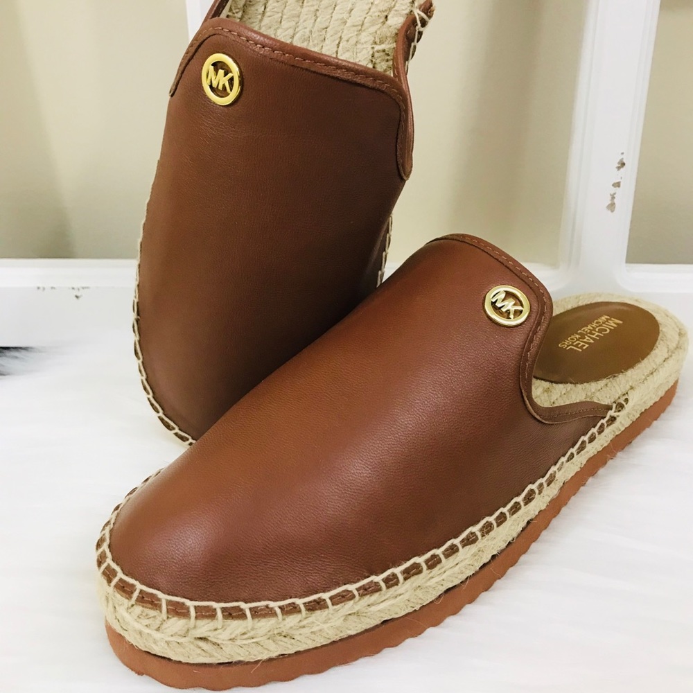 MK Emilia Leather Slide Slip On Espadrilles - Picture 2 of 9